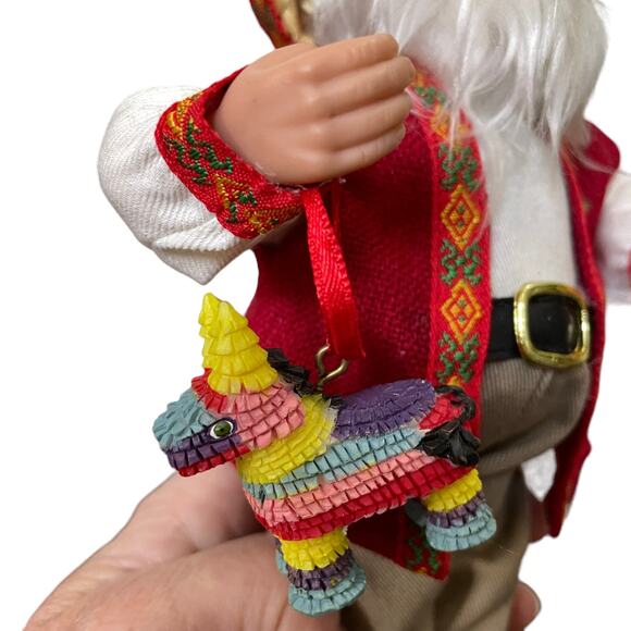 Mexican Santa Figure Piñata Sombrero Hanging Ornament Handcrafted RARE - Picture 6 of 16